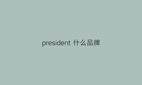 president 什么品牌